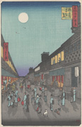 Small Format Reproduction of: Night View of Saruwaka-machi, No. 90 from the series One Hundred Famous Views of Edo